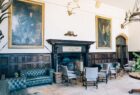 Brympton House room with a fireplace